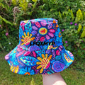 Children’s Neon Floral Bucket Hat | Cotton Lycra - Hats & Accessories