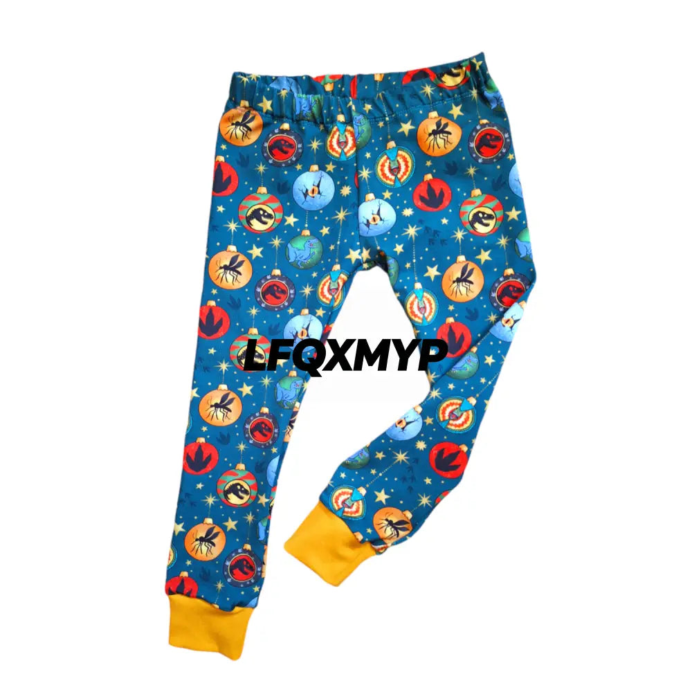 Christmas Dinosaur cuffed leggings