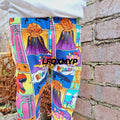 Comic Book Dinosaur Cuffed Leggings