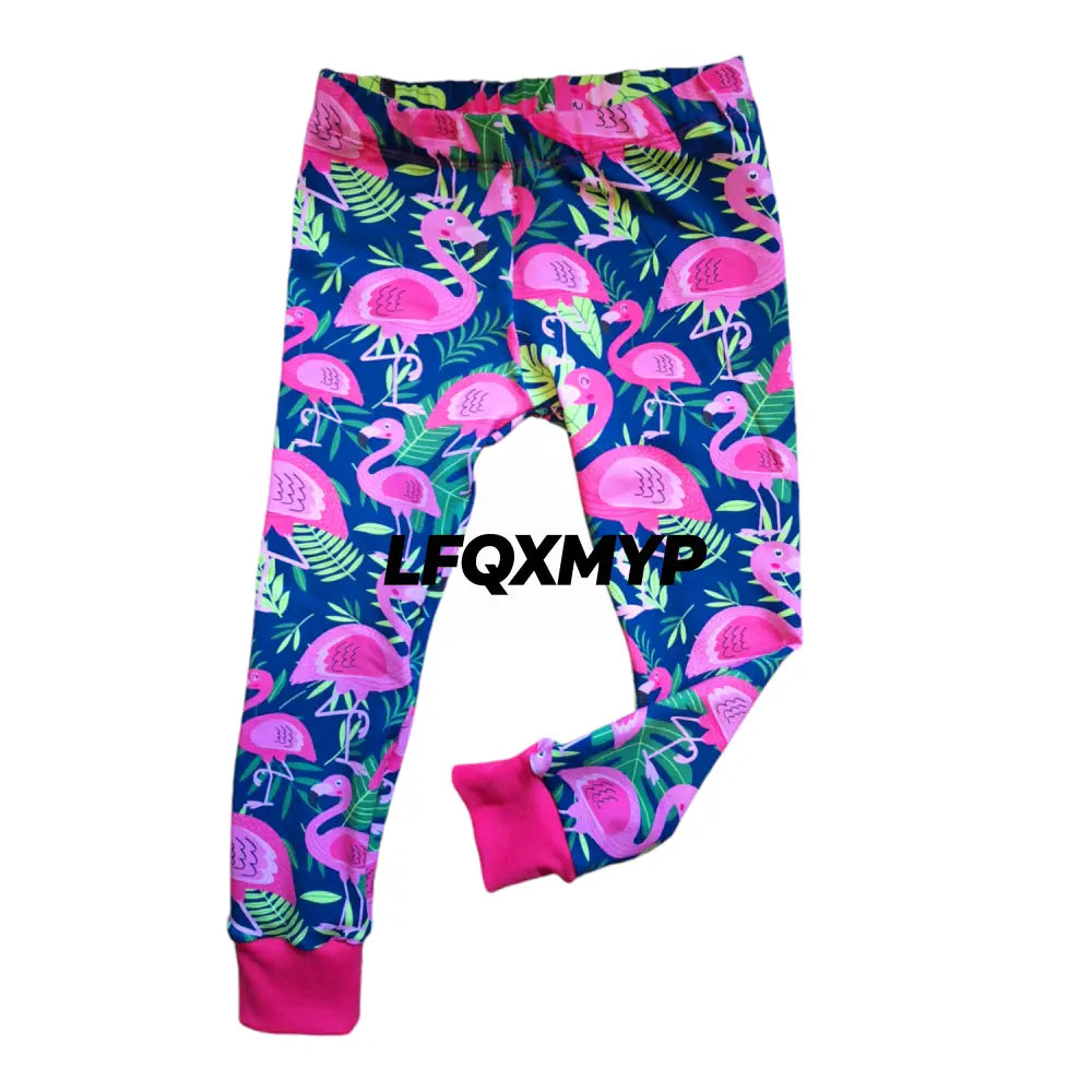 Flamingo cuffed leggings