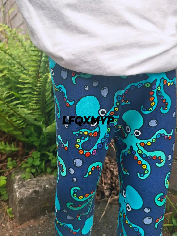 Kids’ Octopus Print Cuffed Leggings