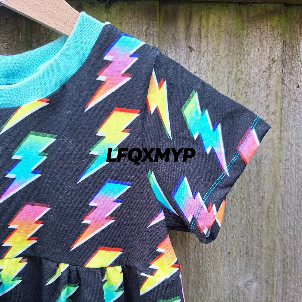 Lightning Bolt Gathered Dress