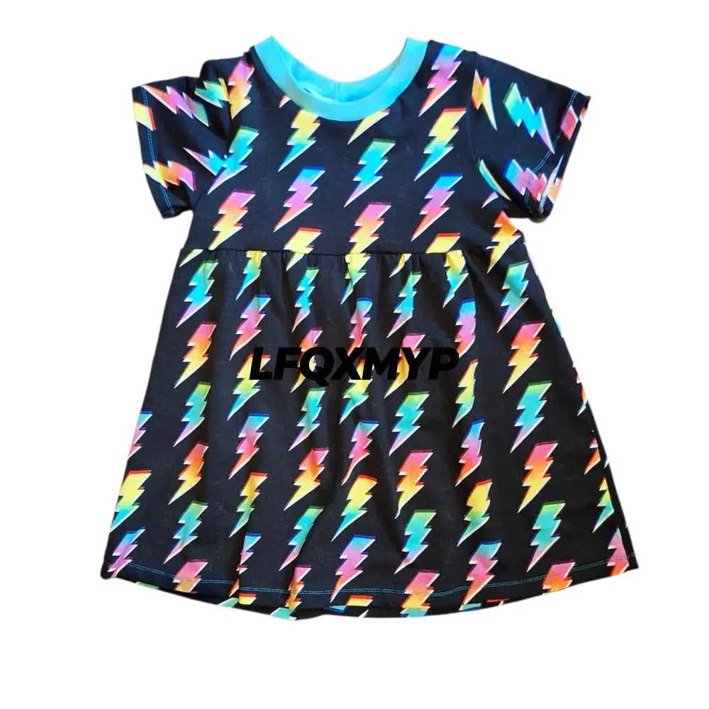 Lightning Bolt Gathered Dress