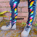 Lightning bolt hemmed leggings