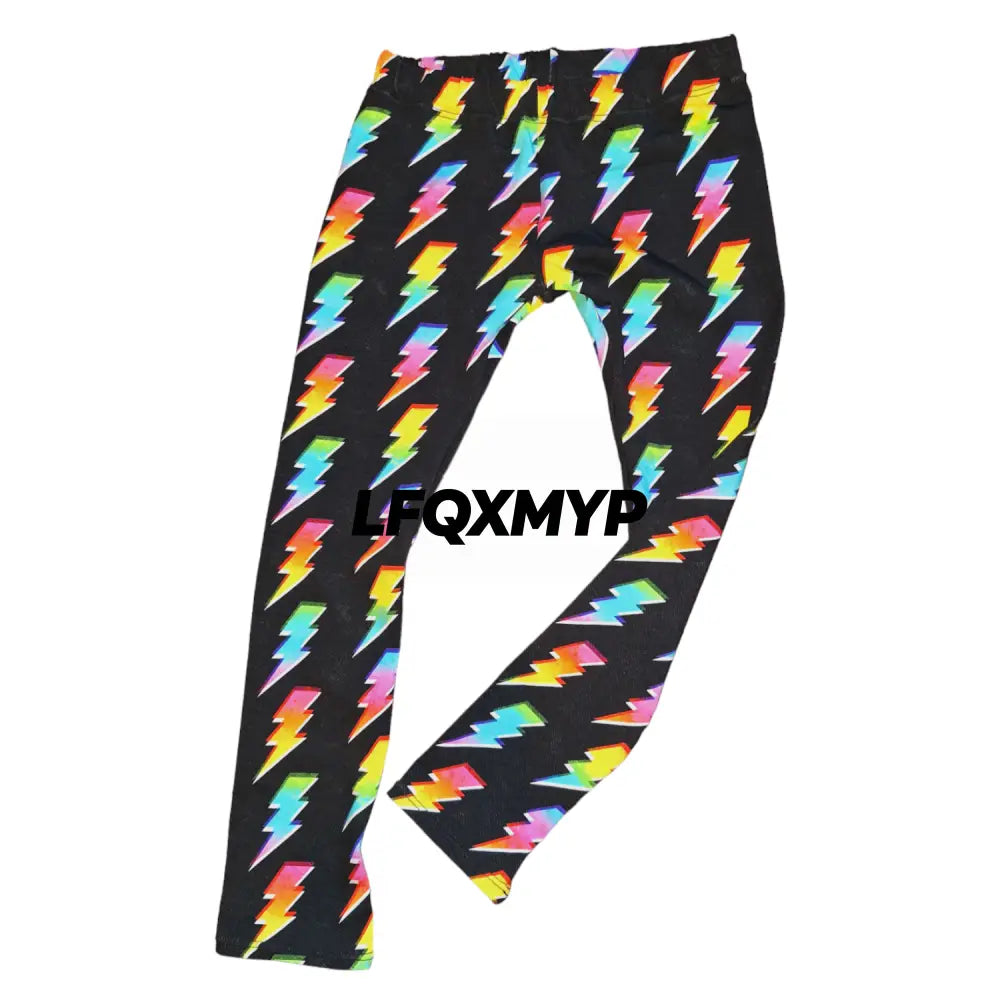 Lightning bolt hemmed leggings
