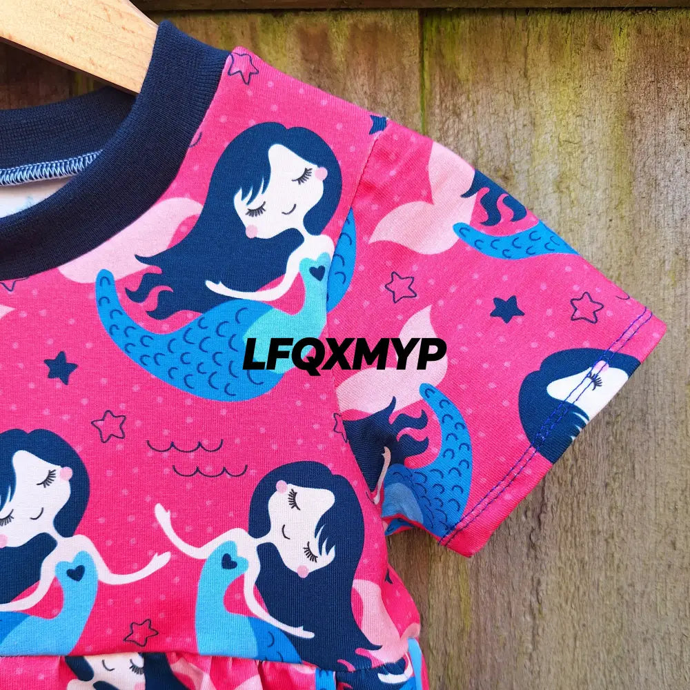 Little Mermaid Gathered Dress - Gathered waist dress