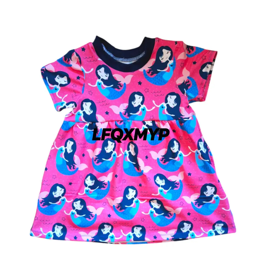 Little Mermaid Gathered Dress - Gathered waist dress