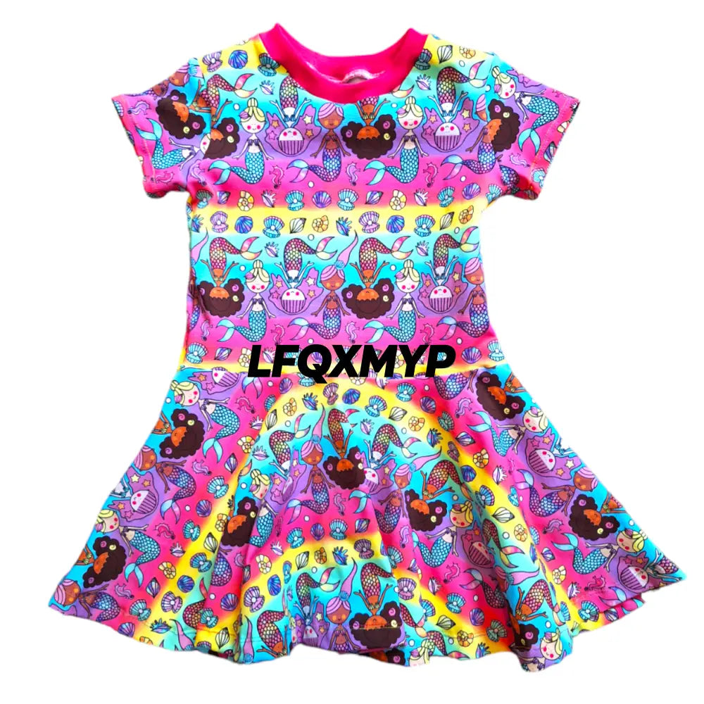 Mermaid Print Twirly Swirly Dress