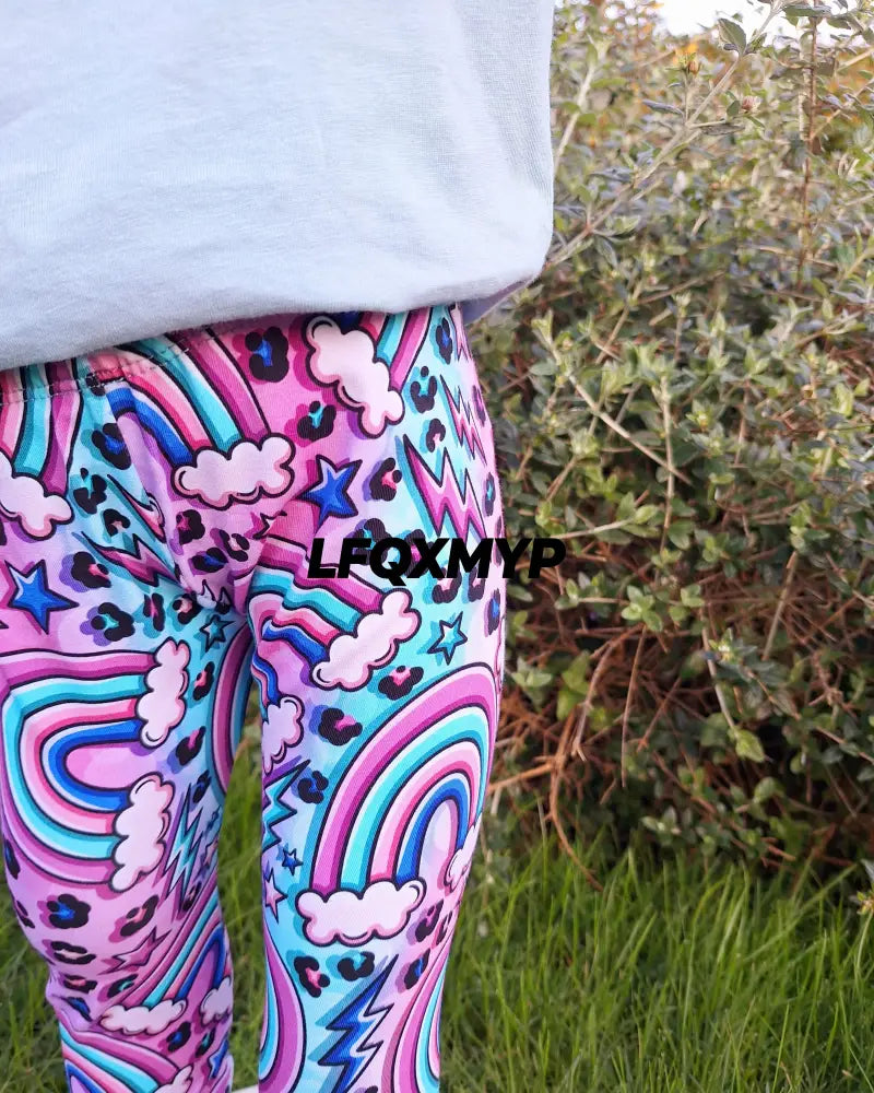 Pastel Rainbows Hemmed Leggings (age 2 - 3 years) - 2 - 3 years