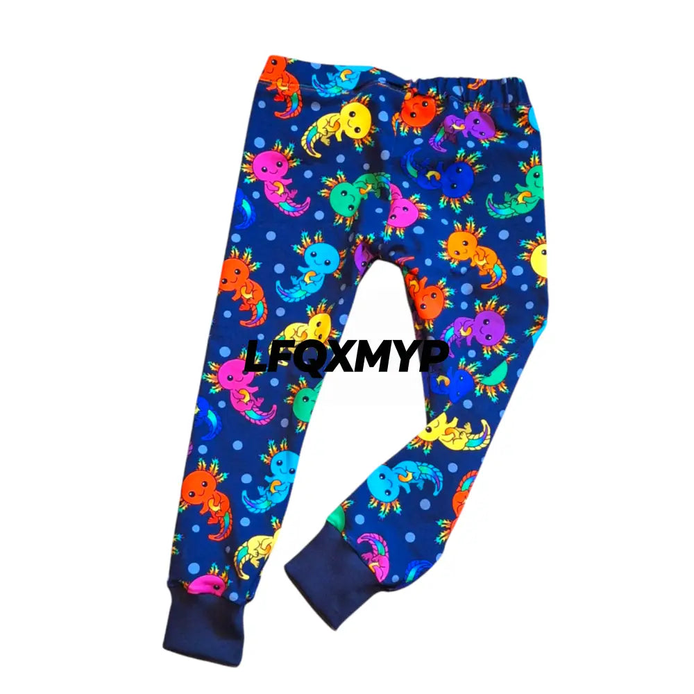 Rainbow Axolotl Cuffed Leggings