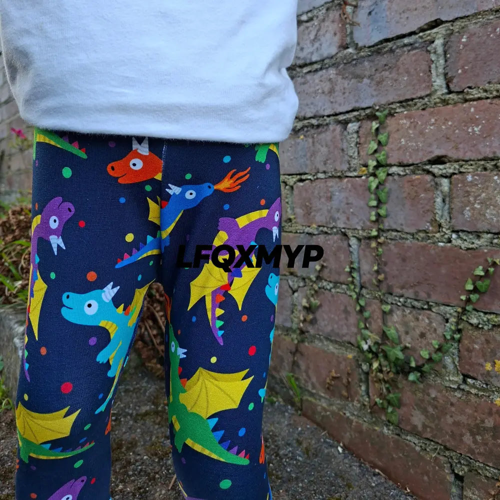 Rainbow Dragon Cuffed Leggings
