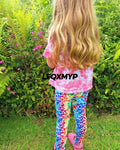 Rainbow Hearts Hemmed Leggings