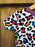 Rainbow Leopard Print Twirly Swirly Dress