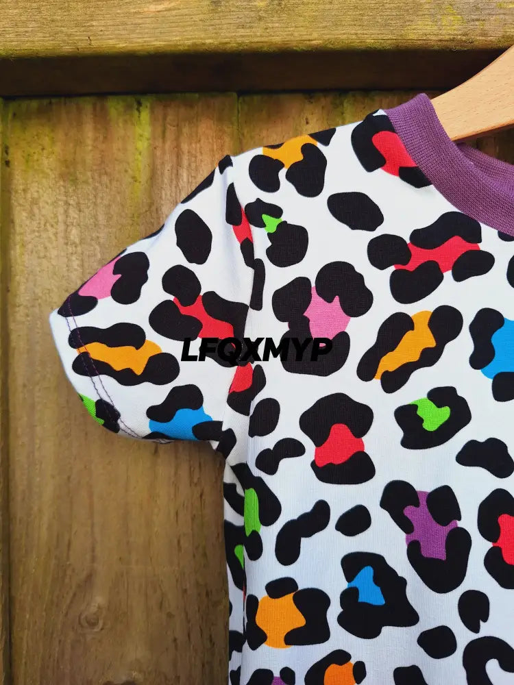 Rainbow Leopard Print Twirly Swirly Dress
