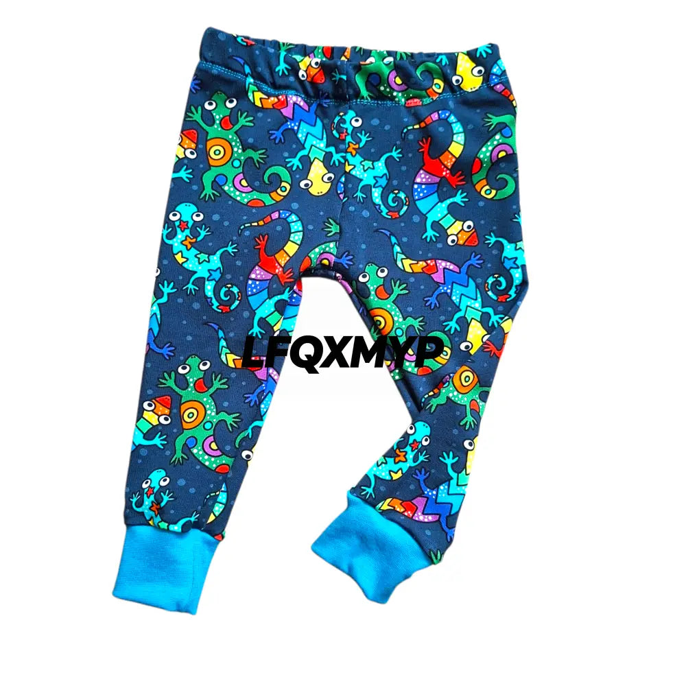 Rainbow Lizard Print Cuffed Leggings