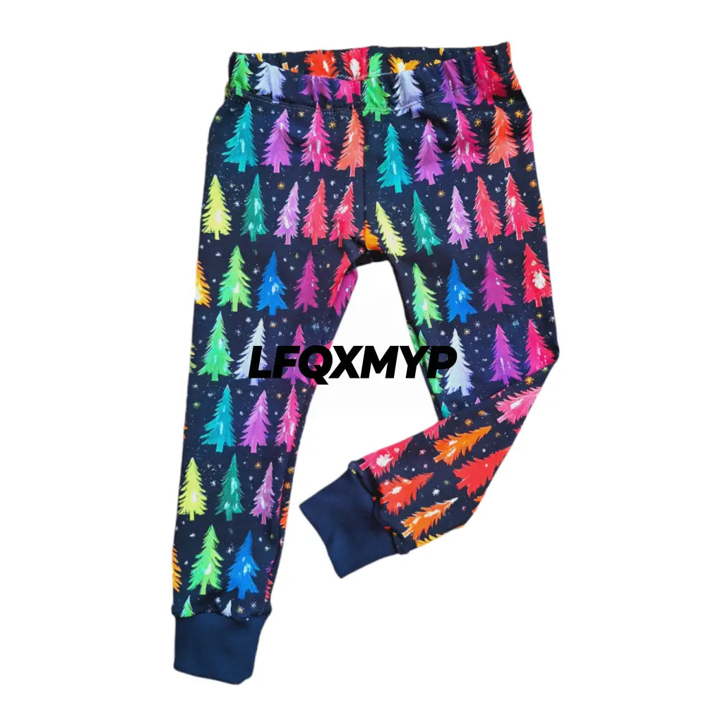 Rainbow Trees cuffed leggings