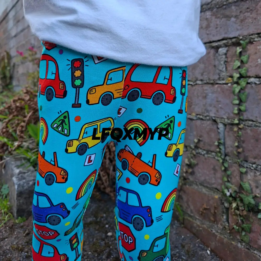 Rainbow Vehicle Cuffed Leggings