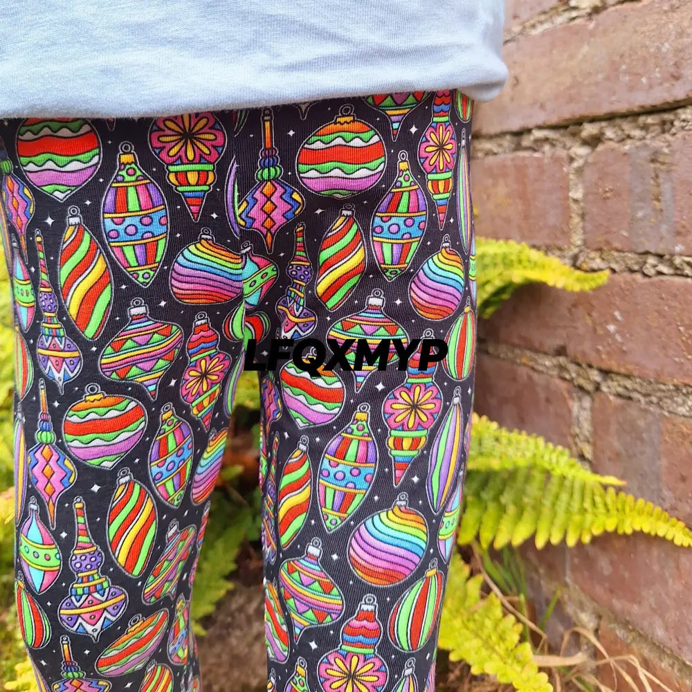 Retro Bauble cuffed leggings