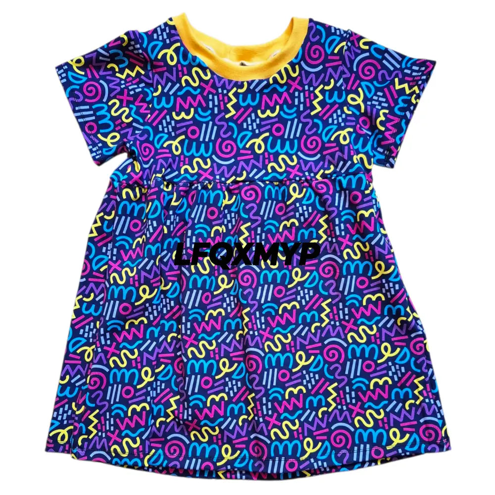 Squiggle Gathered Dress - Gathered waist dress