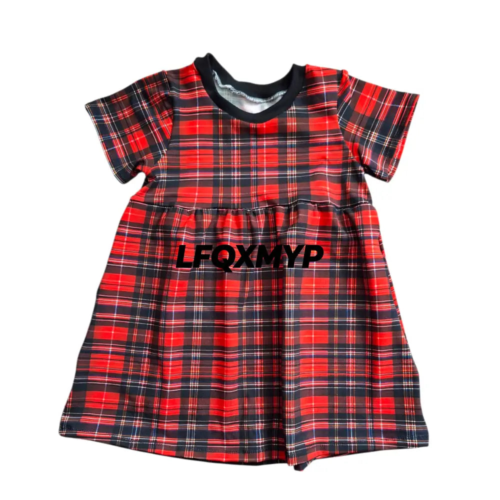 Tartan Gathered Dress - Gathered waist dress