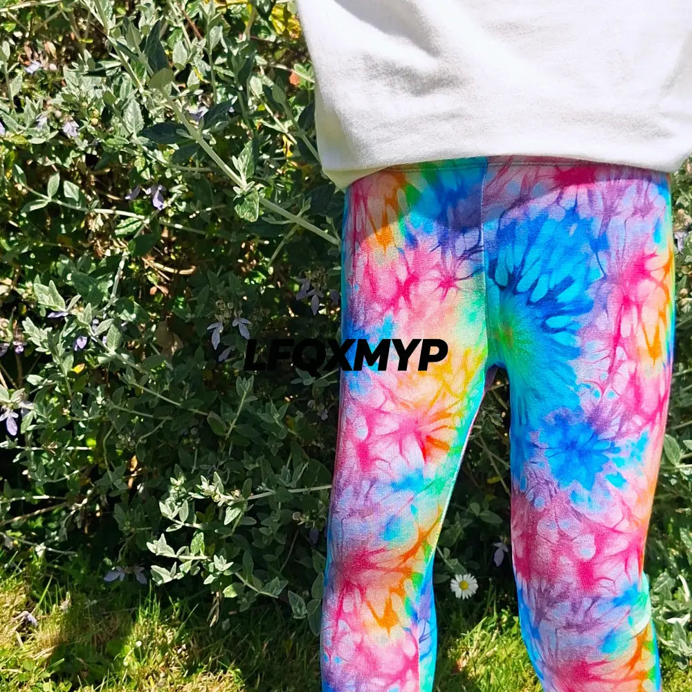 Tie Dye Hemmed Leggings for Kids - Leggings