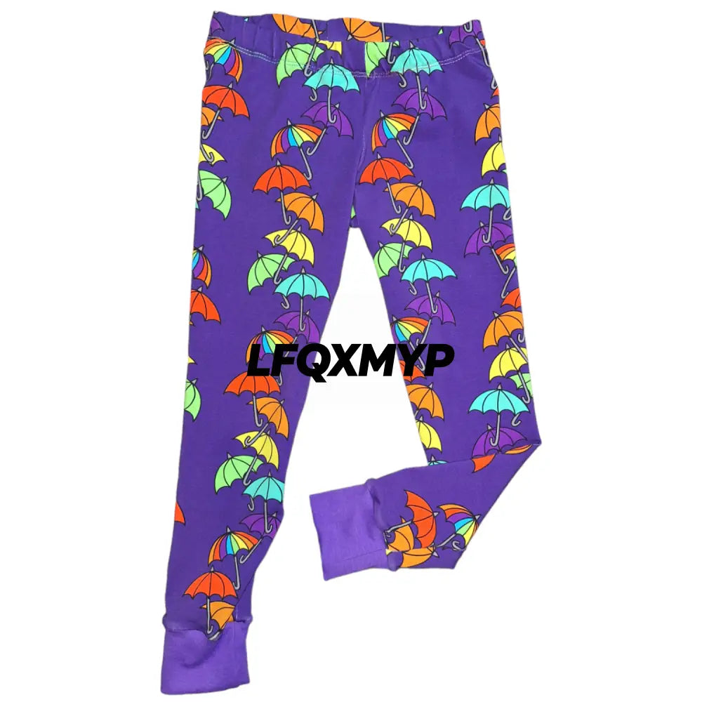 Tumbling Umbrella print childrens cuffed leggings - Children’s leggings