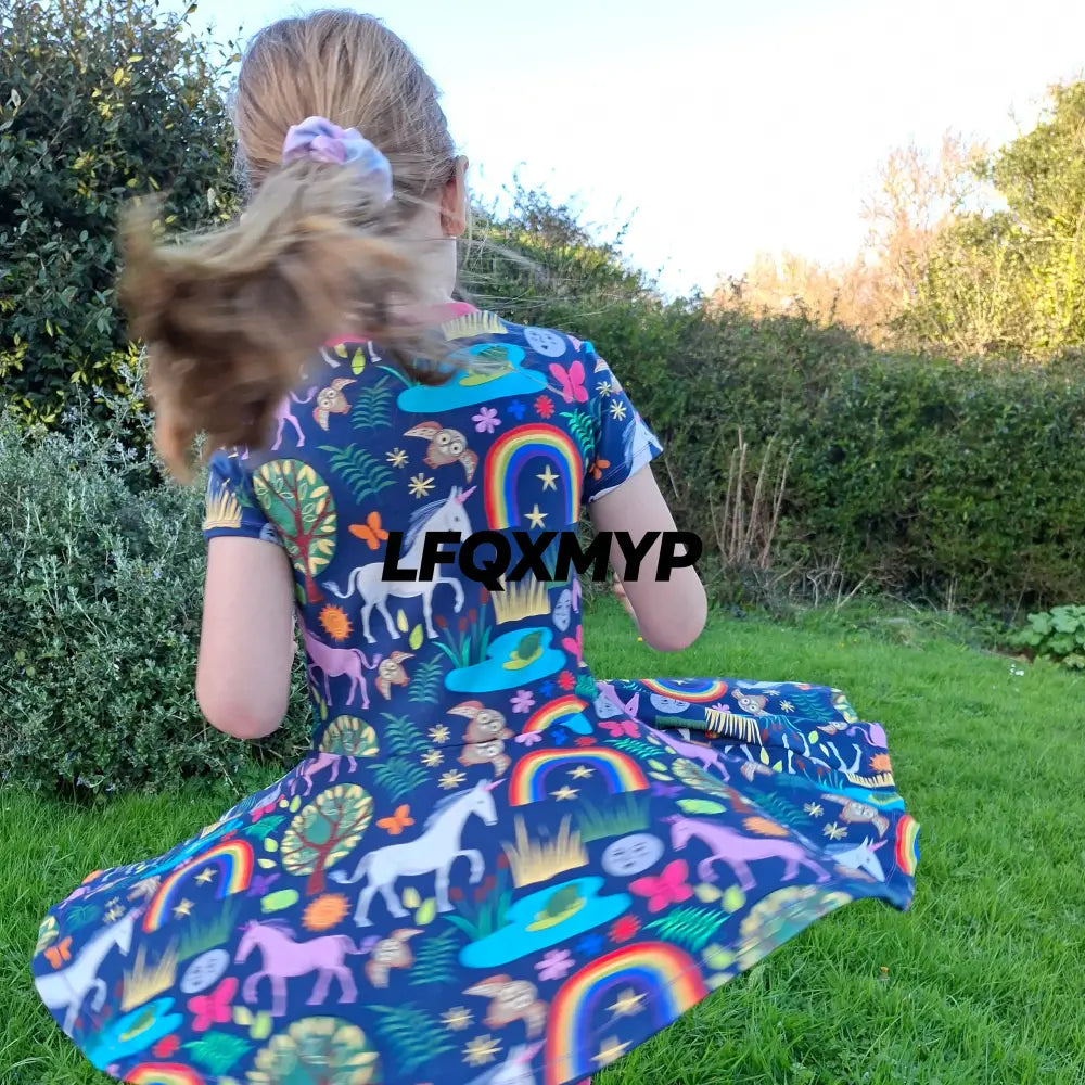 Woodland Unicorn Twirly Swirly Dress
